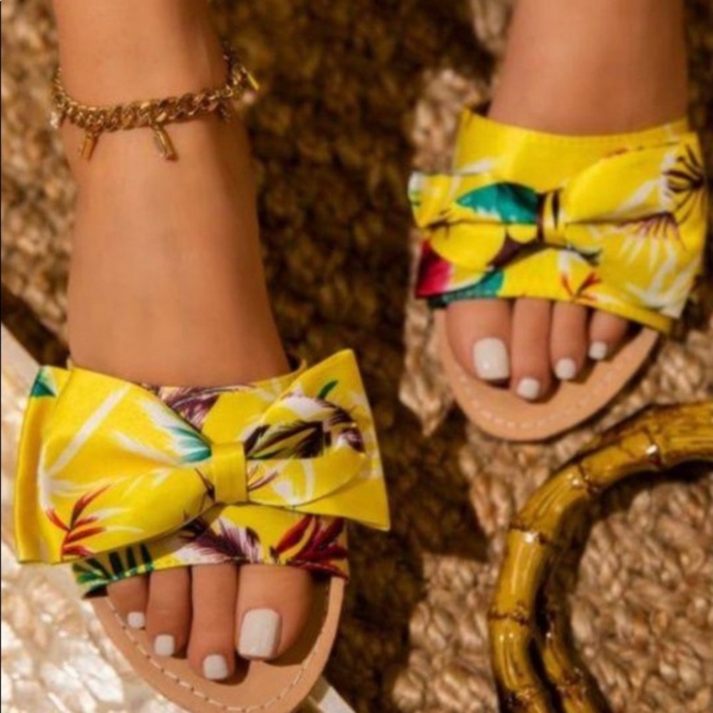Yellow flower sandals